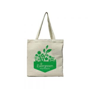 Customized Recycled Canvas Tote Bag Evergreen Promotions Logo